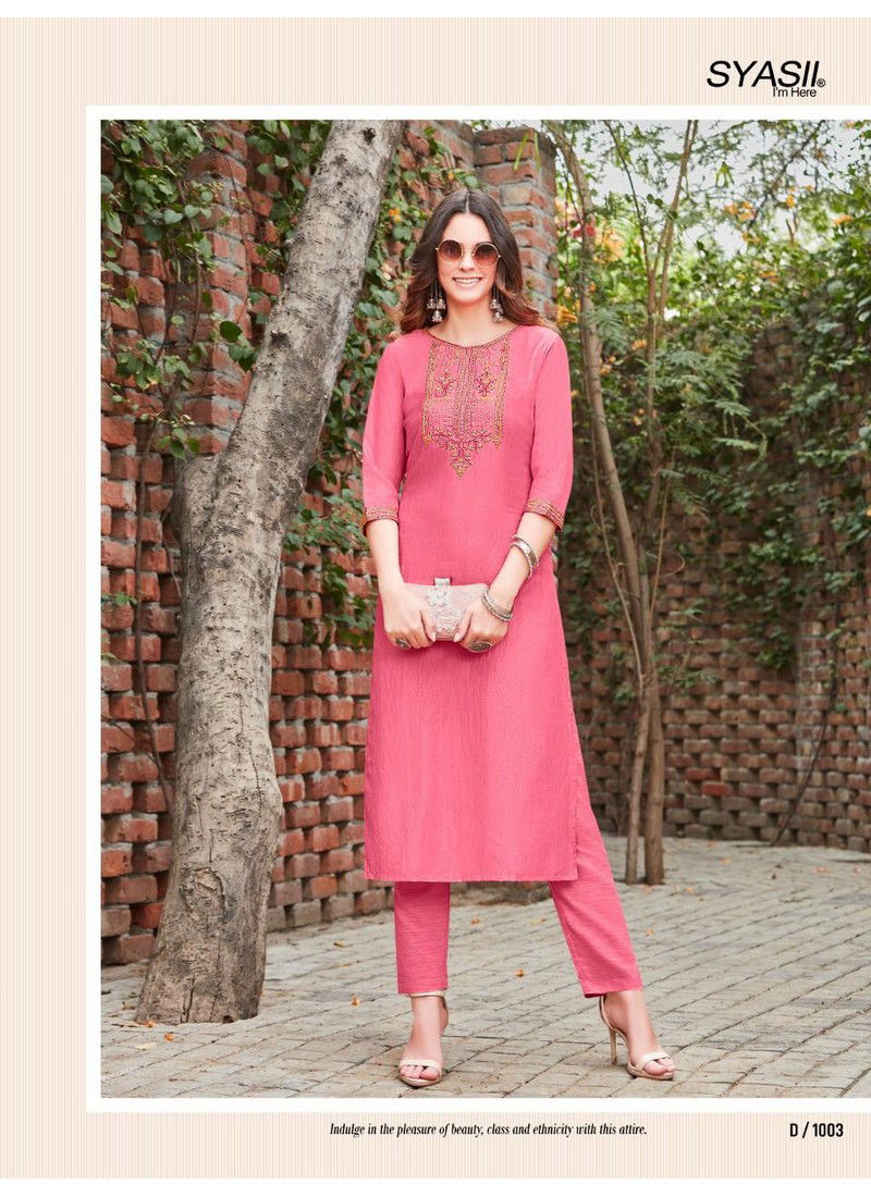 Syasii Rayasa Latest Fancy Regular Casual Wear Designer  Cotton Kurti With Bottom Collection